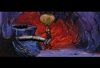 Beyond Shadowgate (TurboGrafx CD) screenshot: If you can't figure a way out - get creative!