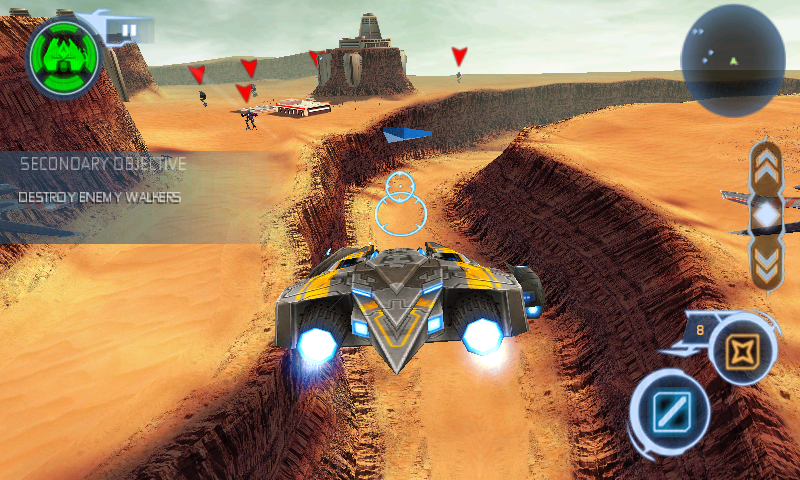 Star Battalion (Android) screenshot: Second level with a new ship