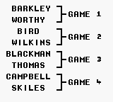 NBA All-Star Challenge 2 (Game Boy) screenshot: Route to the final.