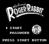 Who Framed Roger Rabbit (Game Boy) screenshot: Title screen.