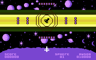 Strato Sphere (Atari 8-bit) screenshot: Mission start up