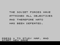 NATO Alert (ZX Spectrum) screenshot: Defeated