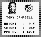 NBA All-Star Challenge 2 (Game Boy) screenshot: Choosing another player.
