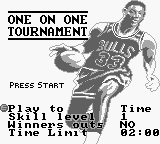 NBA All-Star Challenge 2 (Game Boy) screenshot: One on one Tournament.