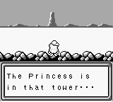 Spud's Adventure (Game Boy) screenshot: The tower to explore.