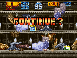 Gun Force II (Arcade) screenshot: Continue?