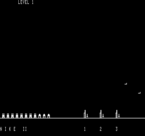 Nike II (Exidy Sorcerer) screenshot: Starting out