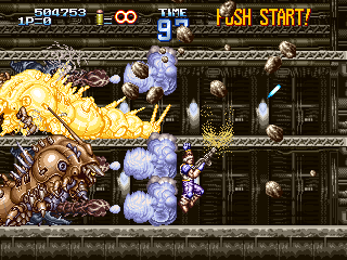 Gun Force II (Arcade) screenshot: Bigger enemy
