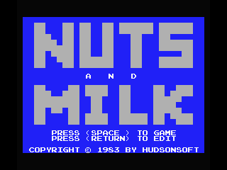 Nuts & Milk (MSX) screenshot: Title screen