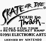 Skate or Die: Tour de Thrash (Game Boy) screenshot: Title Screen.
