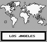 Skate or Die: Tour de Thrash (Game Boy) screenshot: Map of the world.