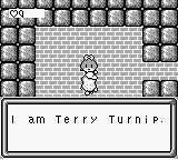 Spud's Adventure (Game Boy) screenshot: Meeting a character.