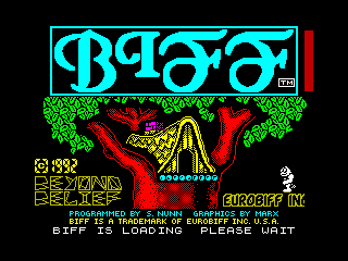 Biff (ZX Spectrum) screenshot: Loading screen