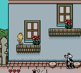 Tweety's High-Flying Adventure (Game Boy Color) screenshot: Push plants on his head.