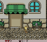 Tweety's High-Flying Adventure (Game Boy Color) screenshot: Walking along the street.