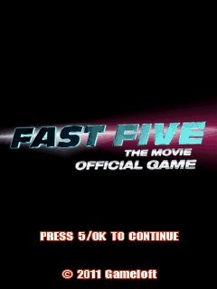 Fast Five the Movie: Official Game (J2ME) screenshot: Title screen