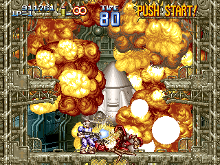 Gun Force II (Arcade) screenshot: EVERYBODY love explosions!