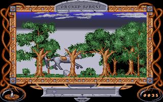 The Neverending Story II: The Arcade Game (Amiga) screenshot: Knocked off by tripping on a rock.