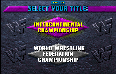 WWF WrestleMania (Arcade) screenshot: Select your title.