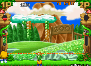 Pop'n Pop (Arcade) screenshot: Nearly completed.