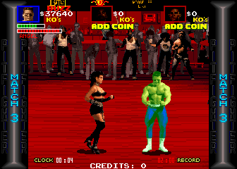 Pit-Fighter (Arcade) screenshot: Taking a Power Pill turns you into a Hulk! Grrrr