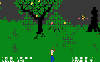 Forbidden Forest (Atari 8-bit) screenshot: Giant bee