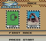 Suzuki Alstare Extreme Racing (Game Boy Color) screenshot: First Race.