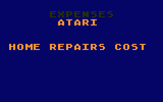 T.G.I.F. (Atari 8-bit) screenshot: Monday comes with a new expenses