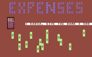 T.G.I.F. (Commodore 64) screenshot: Monday comes with a new expenses