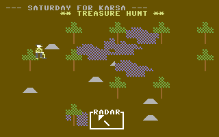 T.G.I.F. (Commodore 64) screenshot: Treasure Hunt on Saturday