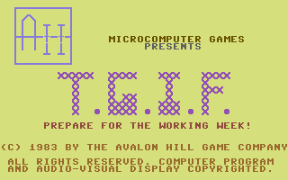 T.G.I.F. (Commodore 64) screenshot: Title screen