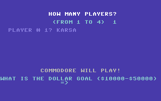 T.G.I.F. (Commodore 64) screenshot: Game settings