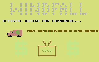 T.G.I.F. (Commodore 64) screenshot: Wednesday's Windfall