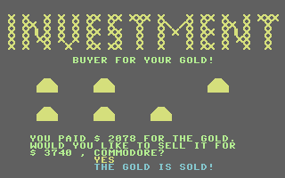 T.G.I.F. (Commodore 64) screenshot: Buy cheap sell expensive