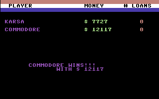 T.G.I.F. (Commodore 64) screenshot: Commodore is the winner