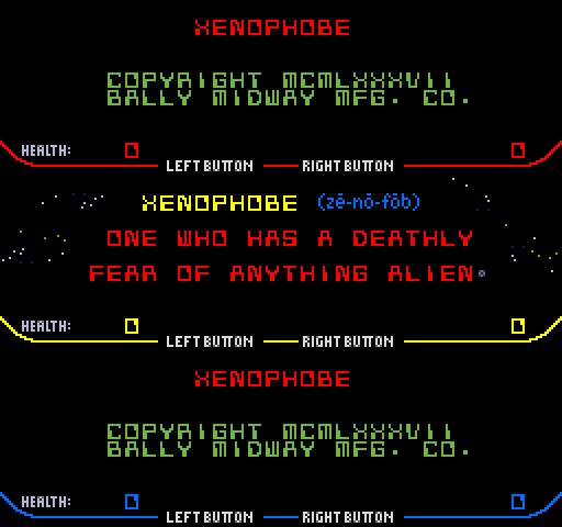 Xenophobe (Arcade) screenshot: Title Screen.