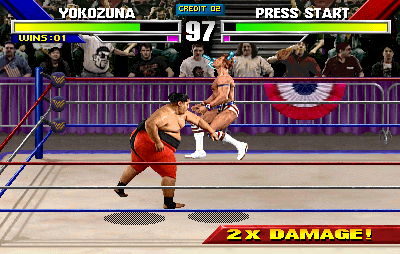 WWF WrestleMania (Arcade) screenshot: Threw a punch.