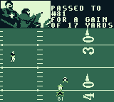 Madden 97 (Game Boy) screenshot: The pass is complete