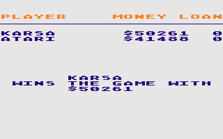 T.G.I.F. (Atari 8-bit) screenshot: And we have the winner