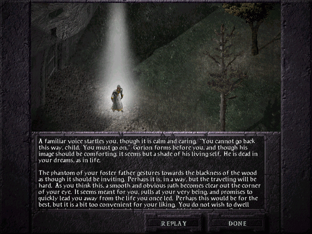 Baldur's Gate (Windows) screenshot: Occasionally you will have visions while resting