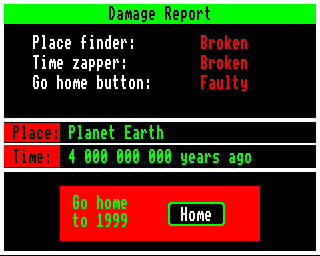 Clockwise (BBC Micro) screenshot: Damage report