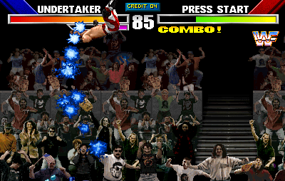 WWF WrestleMania (Arcade) screenshot: Some punch that was.