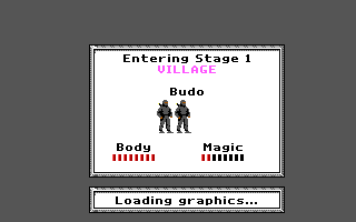 Shadow Knights (DOS) screenshot: Froggman release - loading..