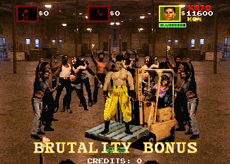 Pit-Fighter (Arcade) screenshot: Brutality Bonus!! Way before Mortal Kombat