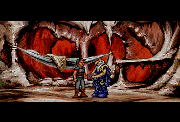 Beyond Shadowgate (TurboGrafx CD) screenshot: You scratch my back and I'll scratch yours!