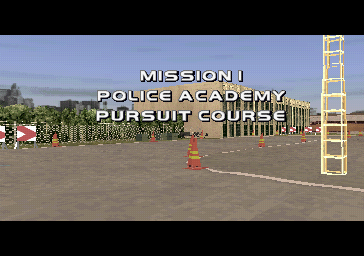 World's Scariest Police Chases (PlayStation) screenshot: The first real mission is, naturally, a tutorial. Here the player must complete two laps within a set time and without hitting anything