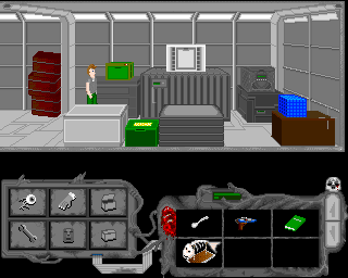 Ciemna Strona (Amiga) screenshot: Searching for items