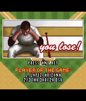 Derek Jeter Pro Baseball 2005 (J2ME) screenshot: Losing the game