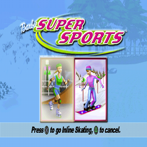 Barbie: Super Sports (PlayStation) screenshot: Starting a new game. after selecting their character and then entering their name the player chooses a sport.