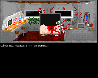Ciemna Strona (Amiga) screenshot: Autopsy in progress